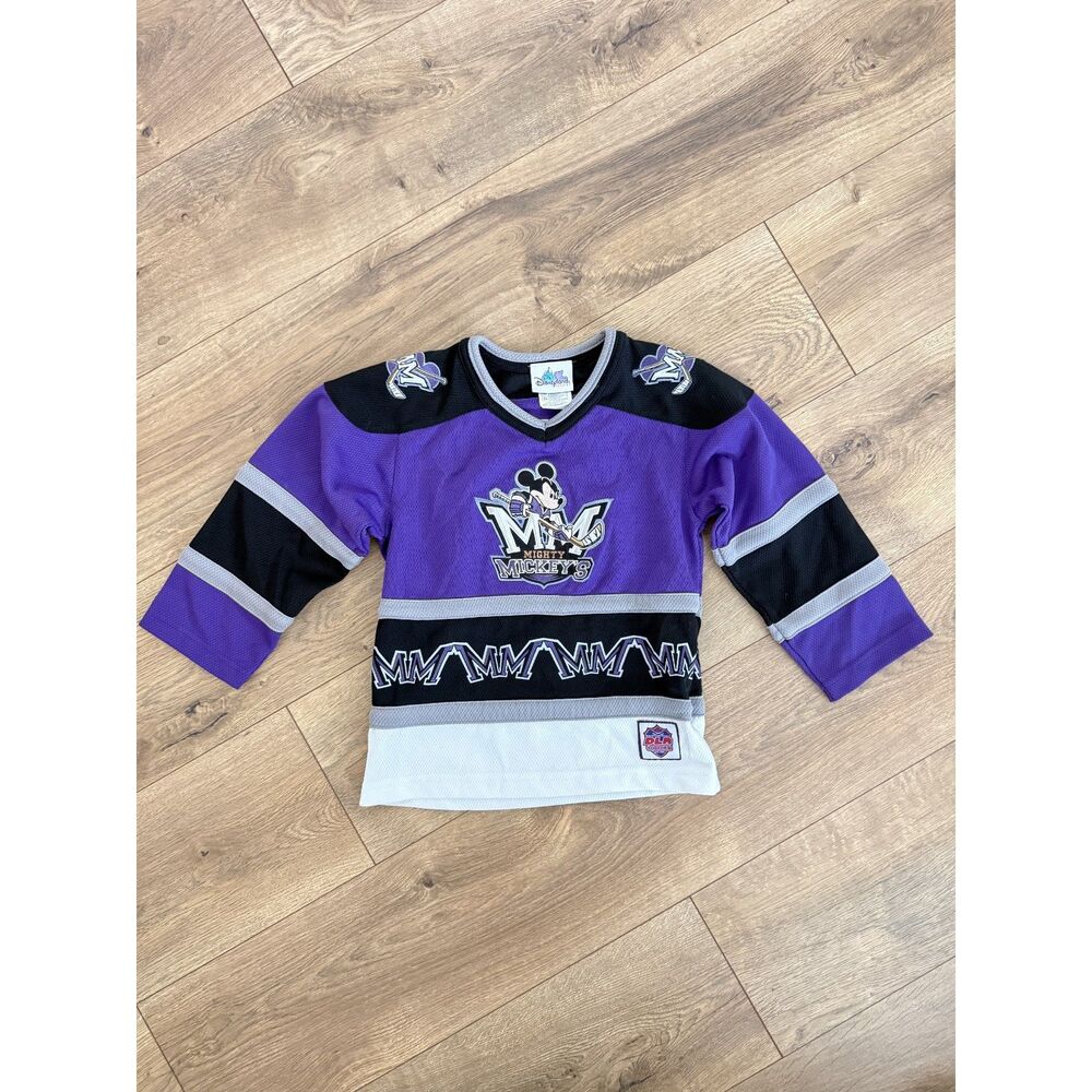 DISNEYLAND XS Vintage VTG Mighty Mickey's Hockey Jersey Embroidered Sports